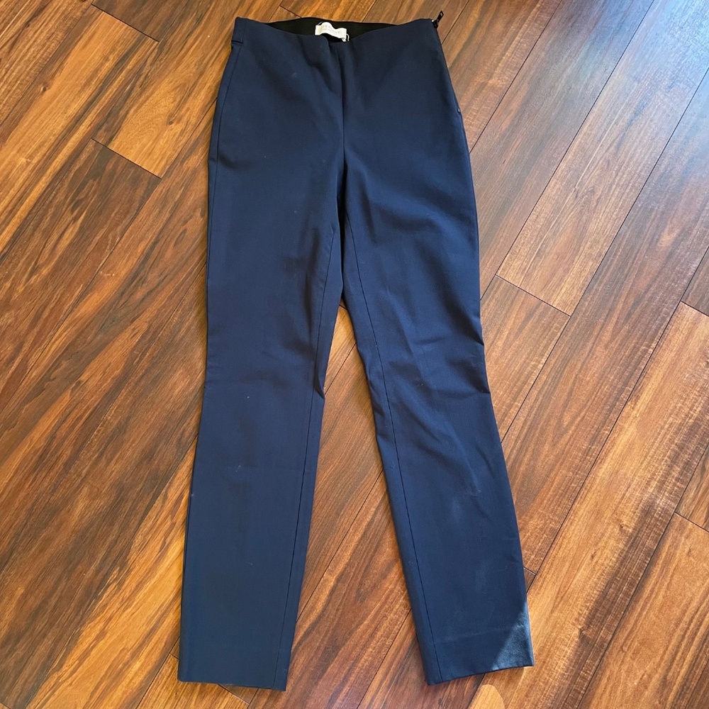 Everlane Women's Navy Blue Side-Zip Stretch Cotton Pant 0 NWT